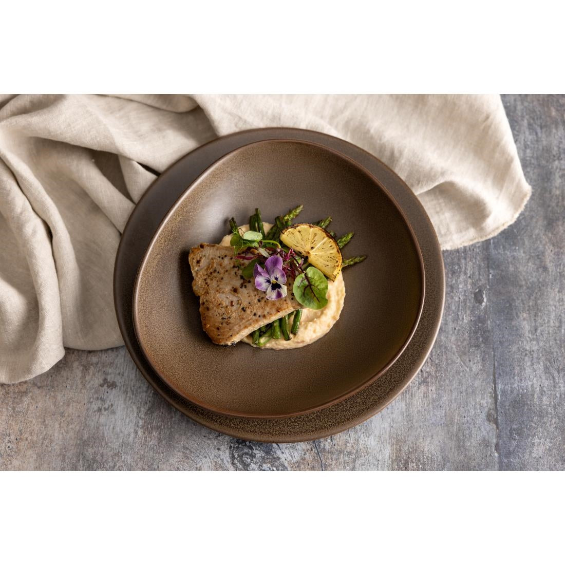 Olympia Ember Triangle Bowls Mahogany 245x220mm (4 Pack)