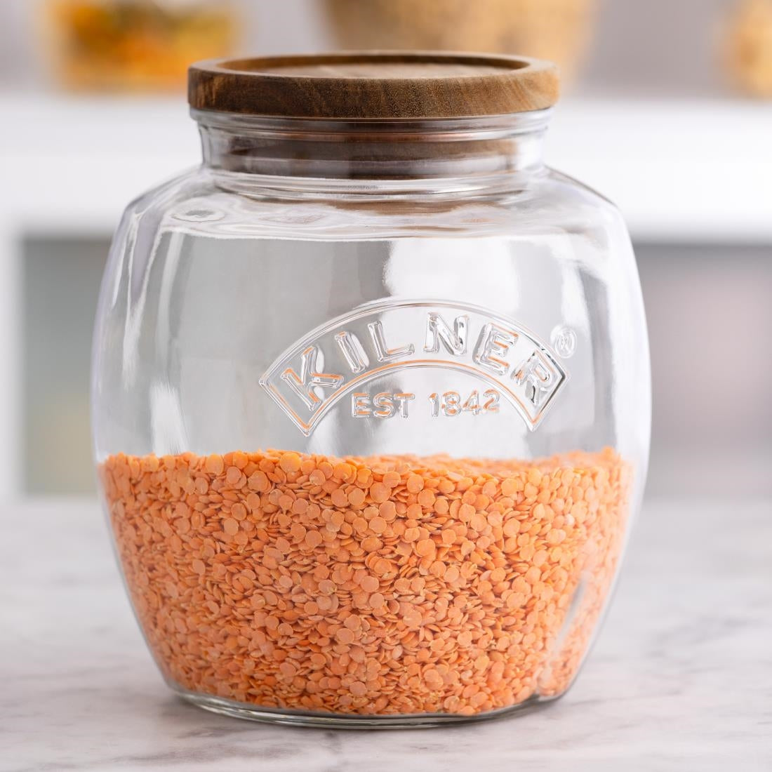 Kilner Universal Jar with Acacia Wooden Lid 2Ltr