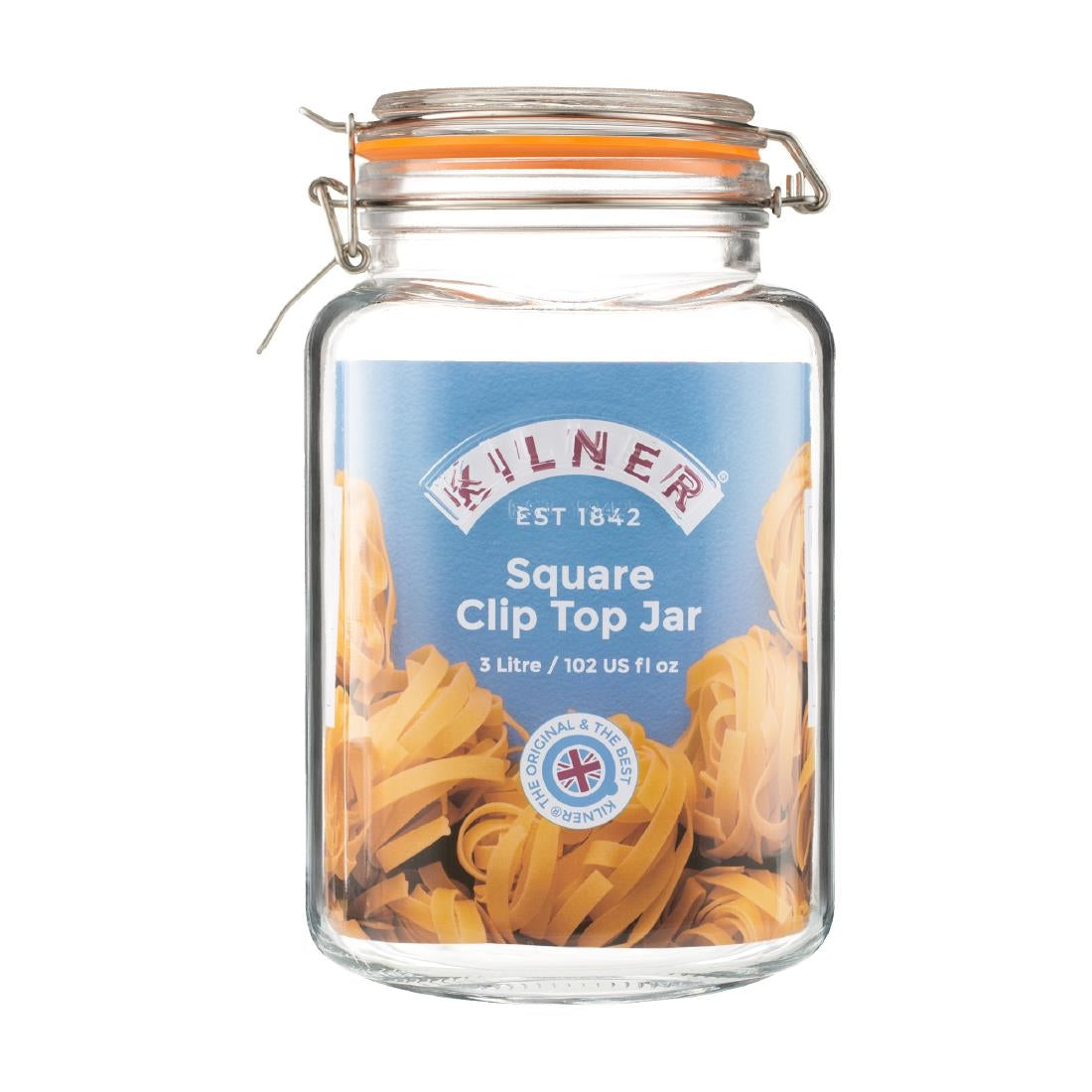 Kilner Clip Top Square Jar 3Ltr