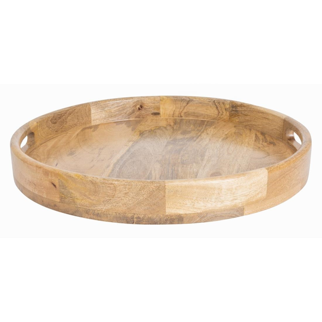 Olympia Mango Wood Round Deep Sided Tray 400mm