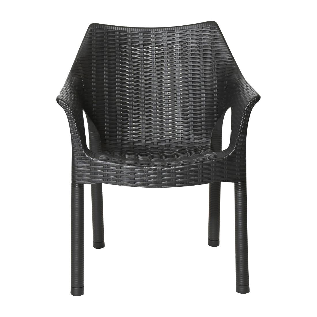 Bolero Elements Polypropylene Armchairs Black (4 Pack)