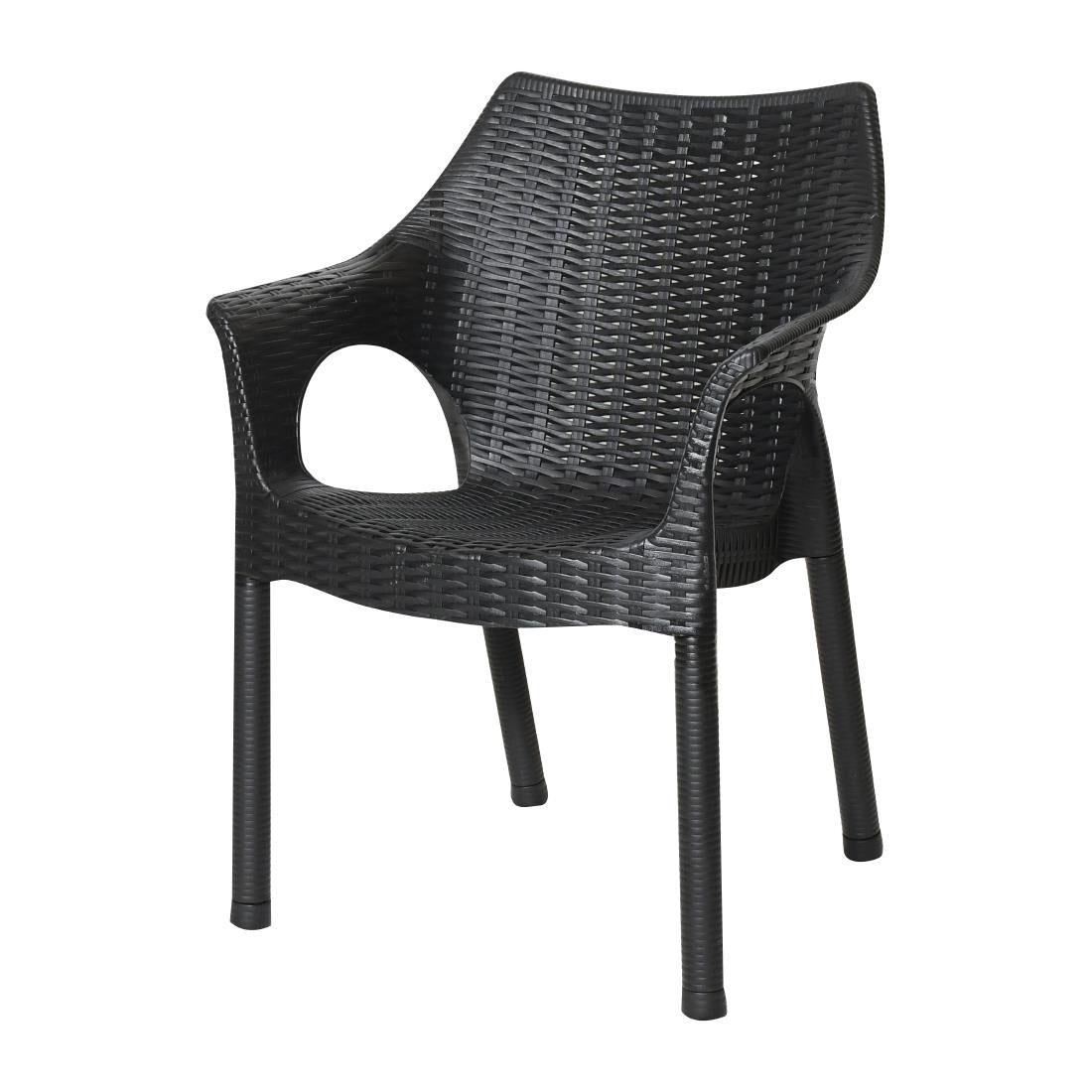 Bolero Elements Polypropylene Armchairs Black (4 Pack)