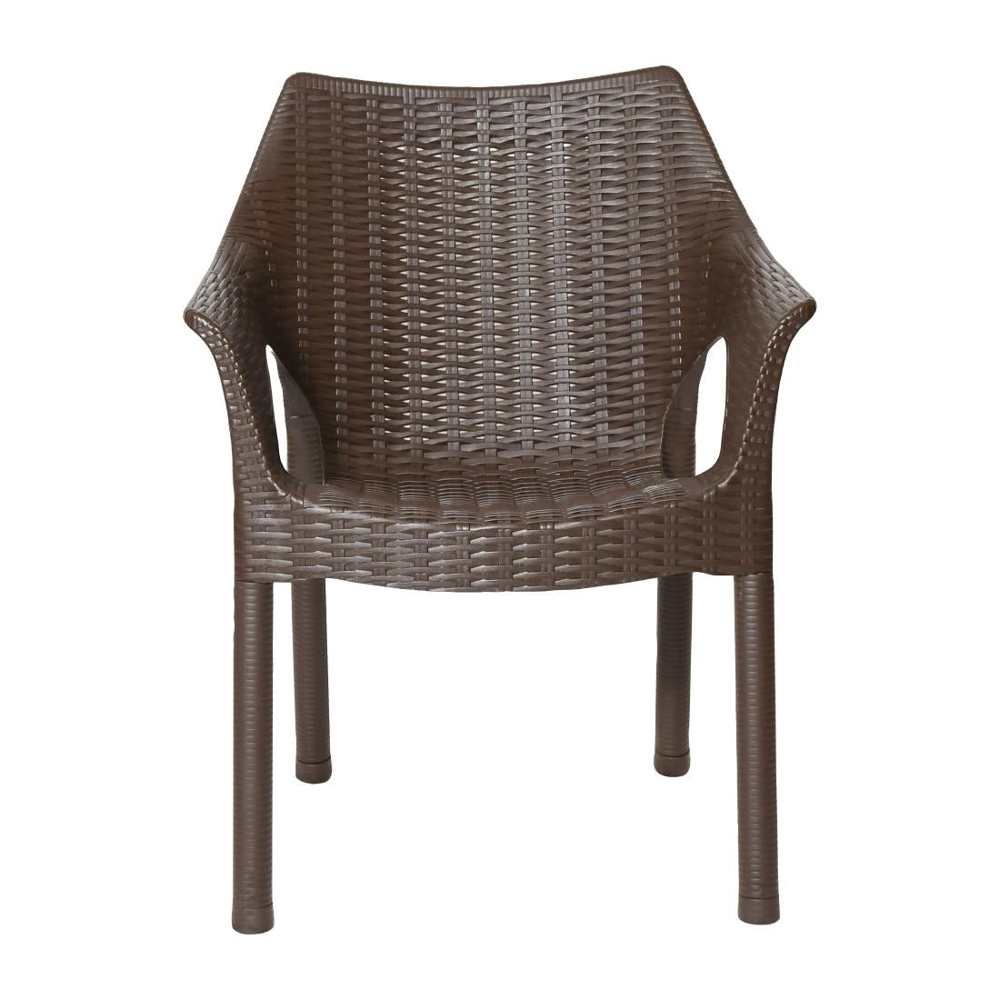 Bolero Elements Polypropylene Armchairs Dark Brown (4 Pack)