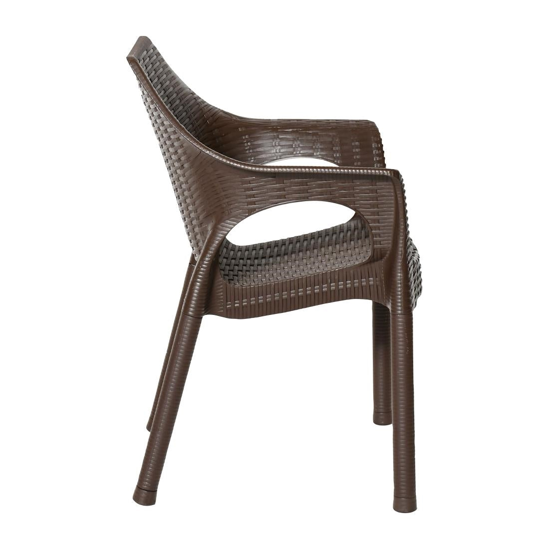Bolero Elements Polypropylene Armchairs Dark Brown (4 Pack)