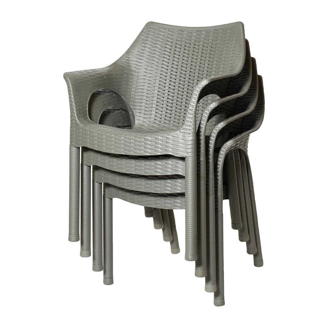 Bolero Elements Polypropylene Armchairs Olive Green (4 Pack)