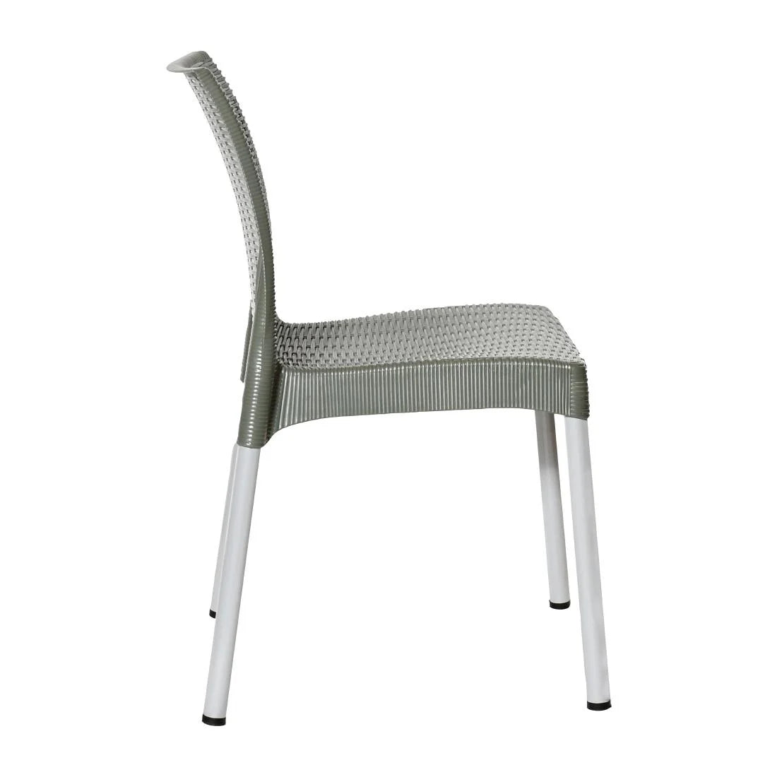 Bolero Elements Polypropylene Rattan Side Chairs Olive Green (4 Pack)