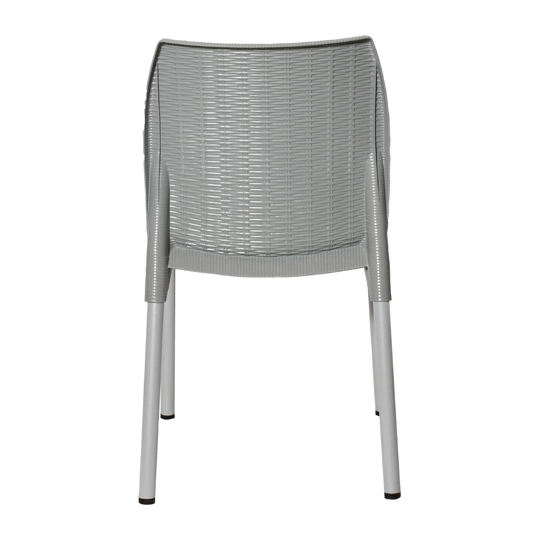 Bolero Elements Polypropylene Rattan Side Chairs Grey (4 Pack)