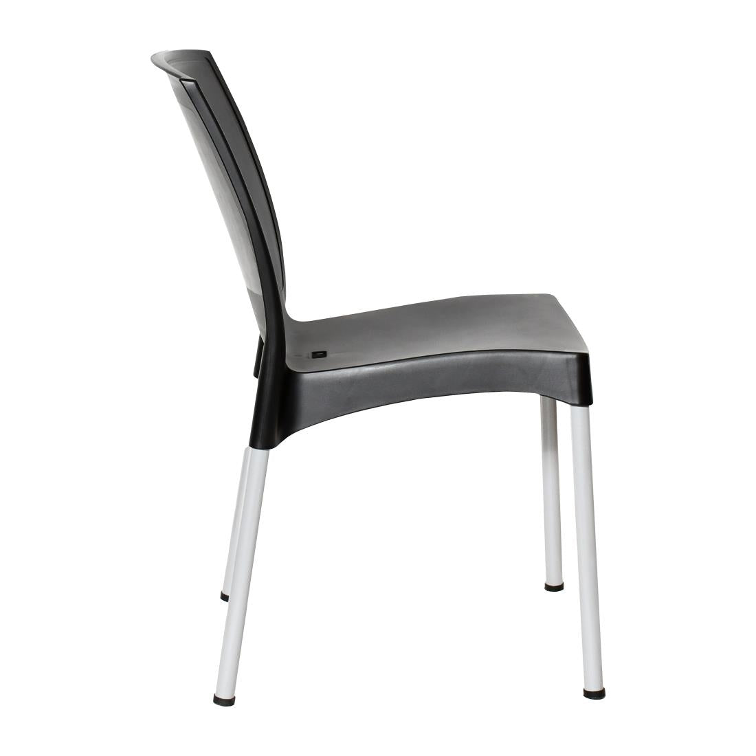 Bolero Elements Polypropylene Plain Side Chairs Black (4 Pack)
