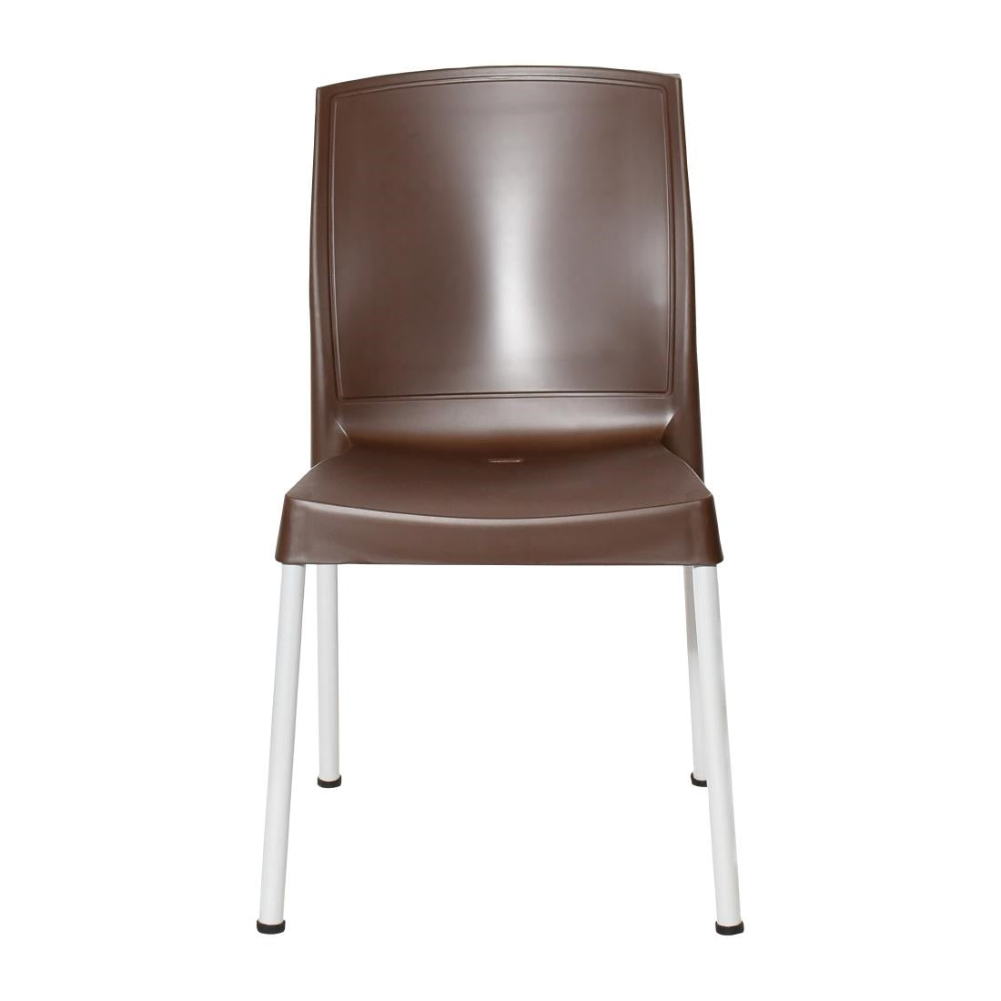 Bolero Elements Polypropylene Plain Side Chairs Dark Brown (4 Pack)