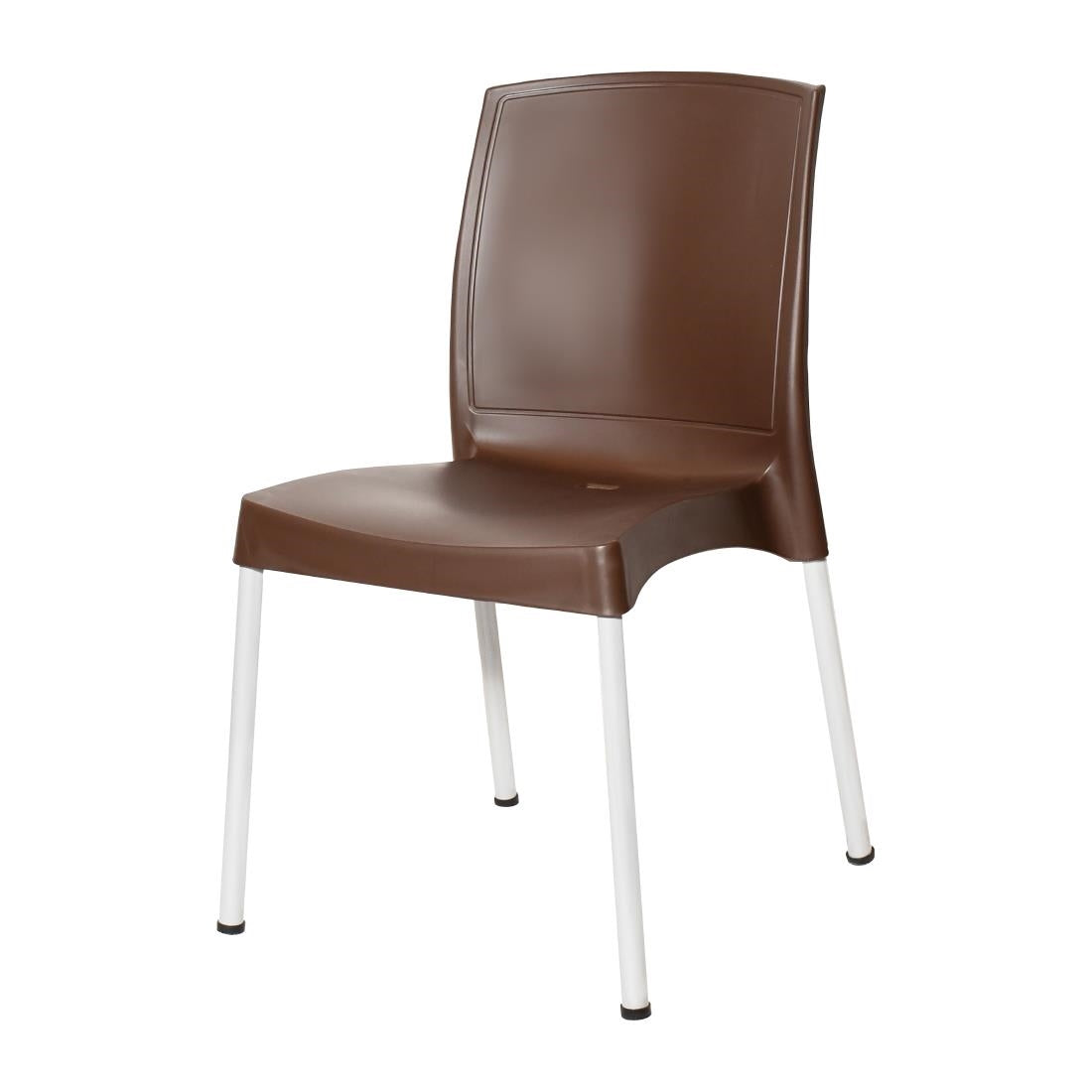 Bolero Elements Polypropylene Plain Side Chairs Dark Brown (4 Pack)