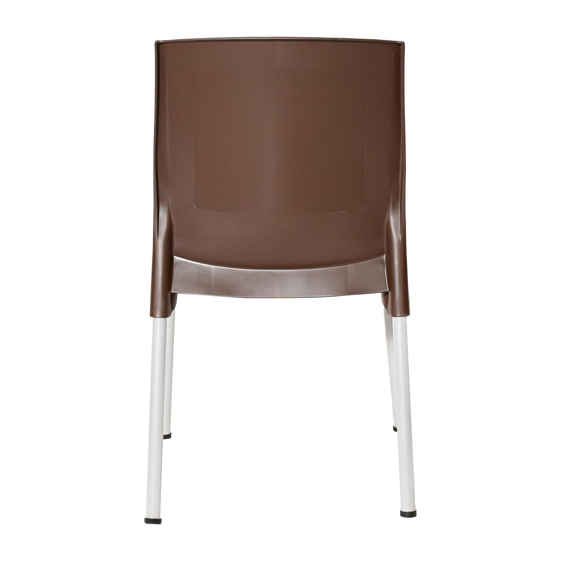 Bolero Elements Polypropylene Plain Side Chairs Dark Brown (4 Pack)
