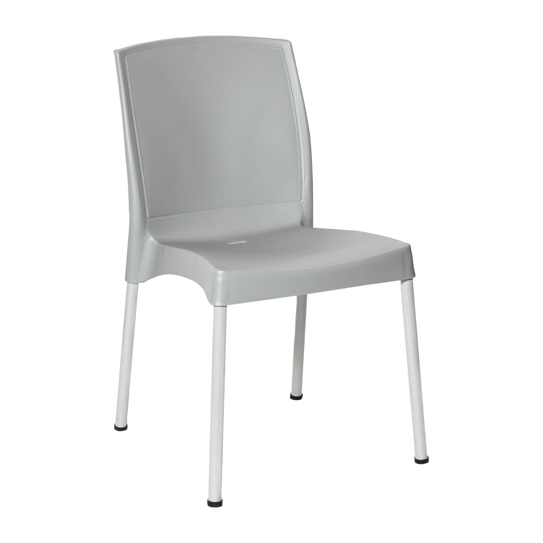 Bolero Elements Polypropylene Plain Side Chairs Grey (4 Pack)