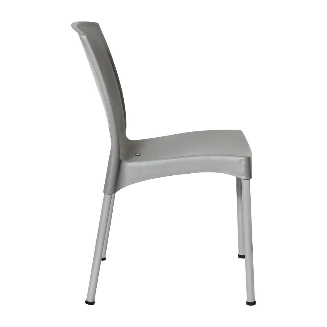 Bolero Elements Polypropylene Plain Side Chairs Grey (4 Pack)
