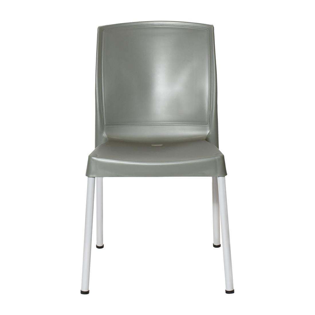 Bolero Elements Polypropylene Plain Side Chairs Olive Green (4 Pack)
