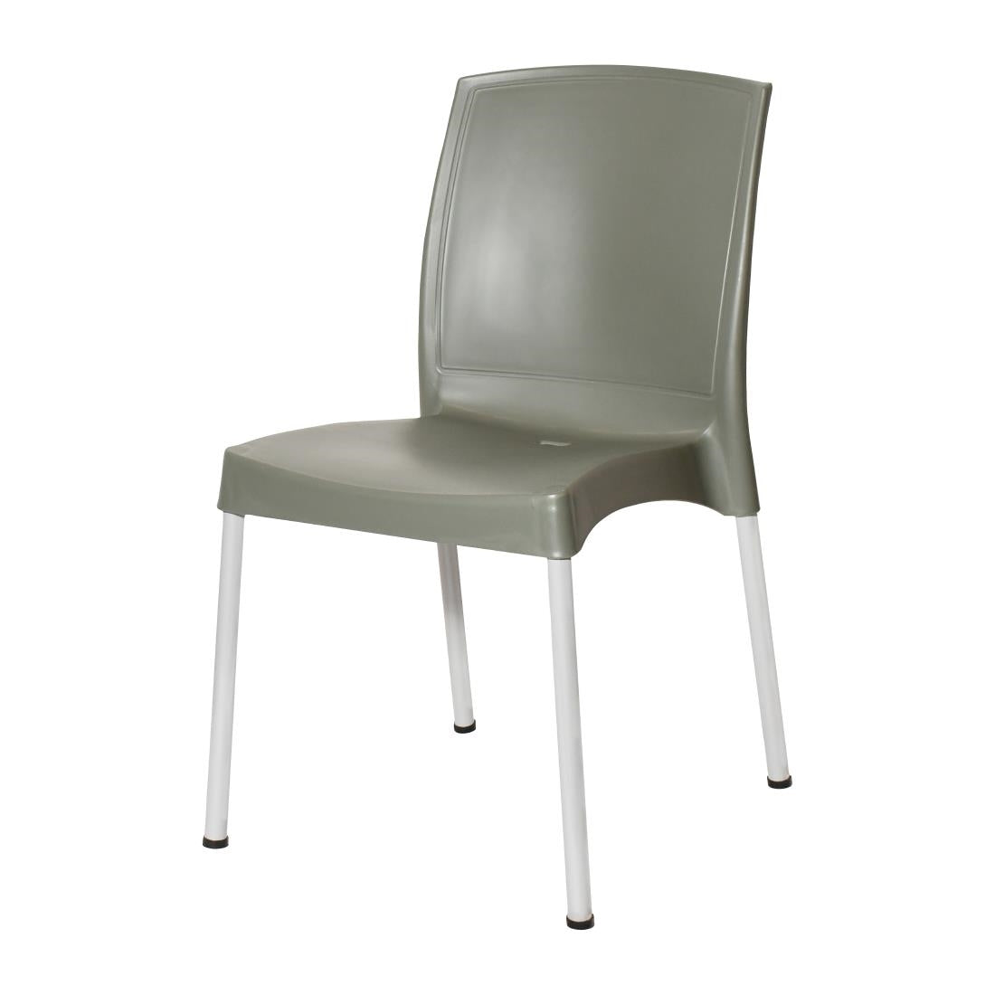 Bolero Elements Polypropylene Plain Side Chairs Olive Green (4 Pack)