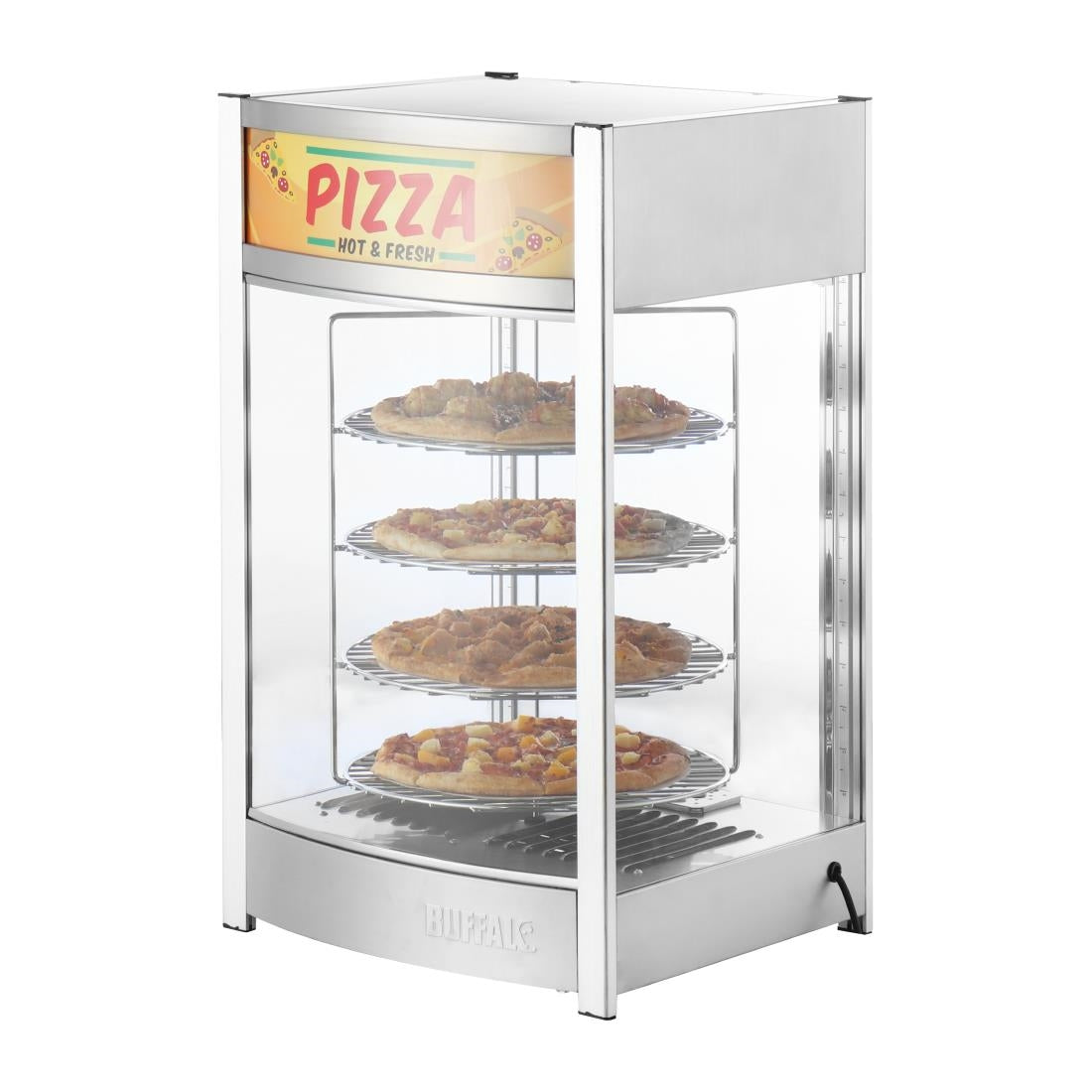 Buffalo 4 Tier Heated Pizza Display Merchandiser