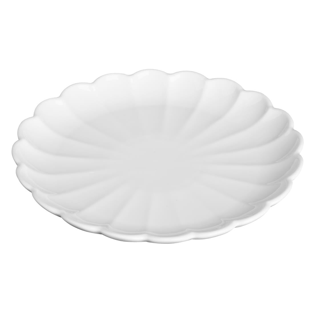 Olympia Bloom Scalloped Plates White 226mm (6 Pack)
