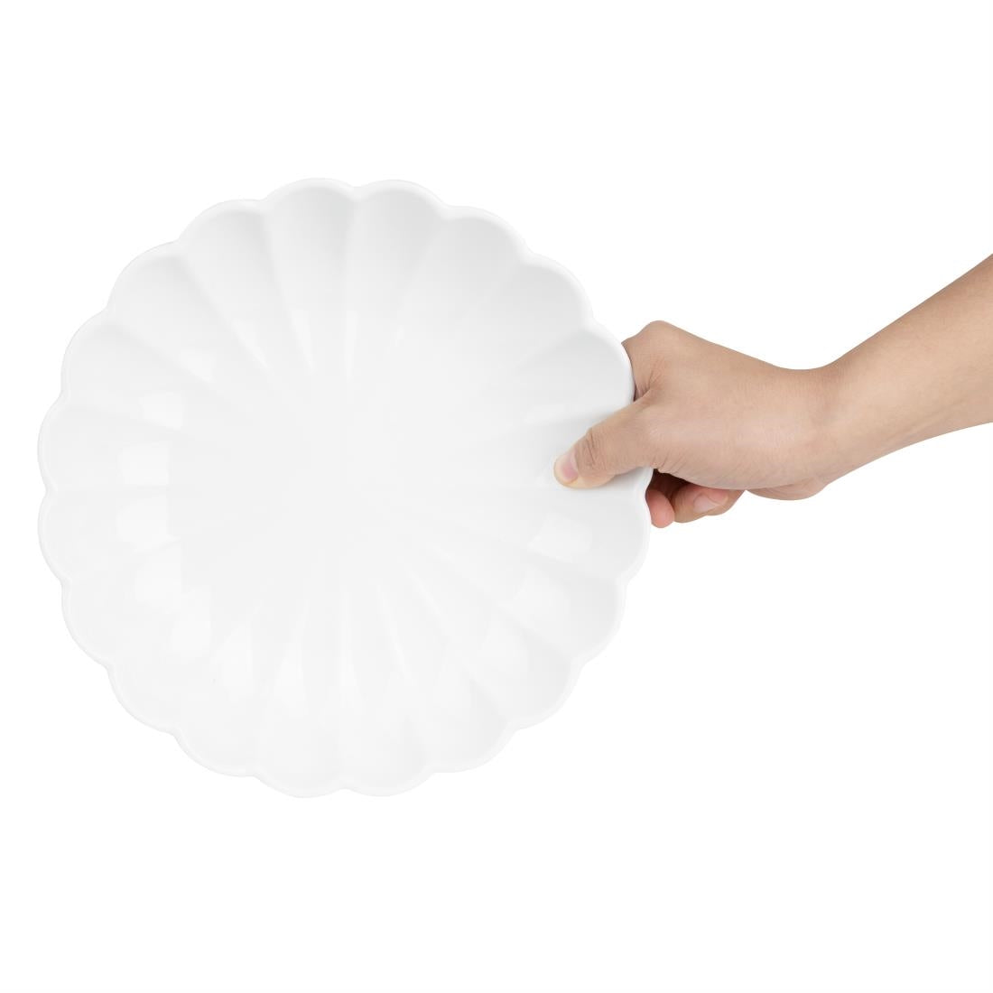 Olympia Bloom Scalloped Bowls White 230mm (6 Pack)