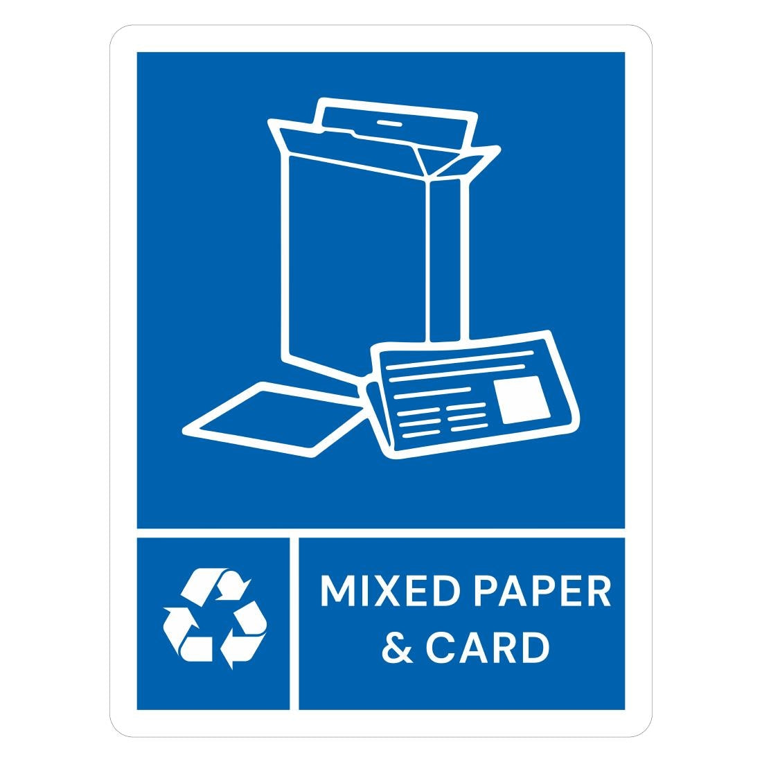 Jantex Slim Bin Label - Mixed Paper & Card