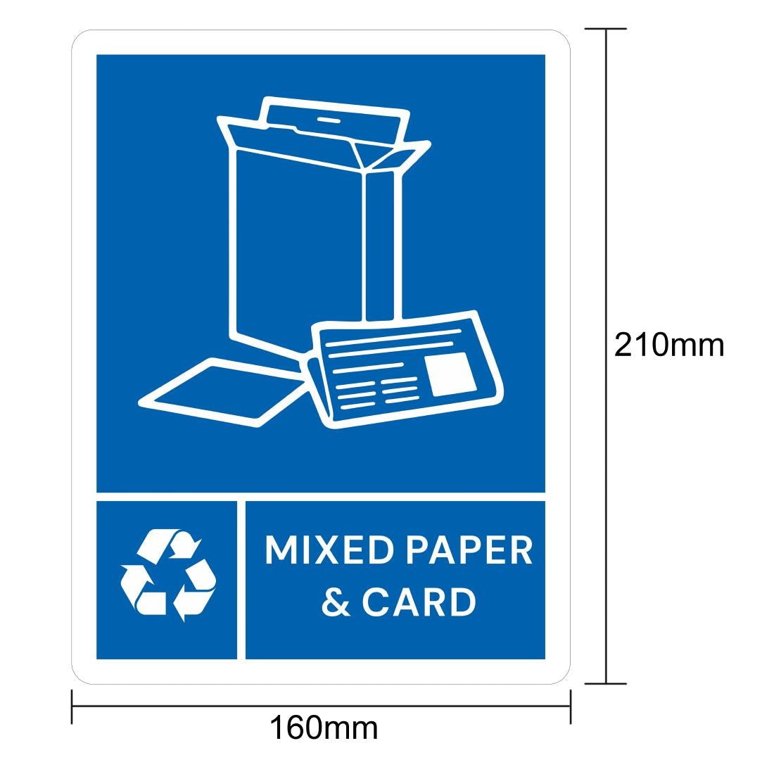 Jantex Slim Bin Label - Mixed Paper & Card
