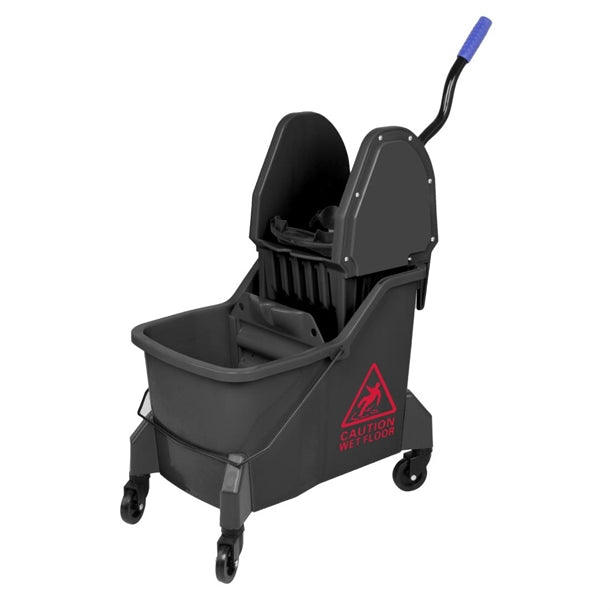 Jantex Two-Compartment Mop Bucket and Wringer Red 30Ltr