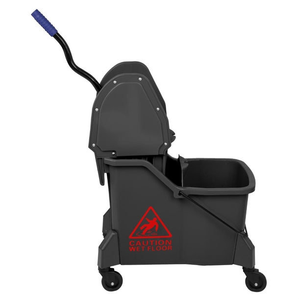 Jantex Two-Compartment Mop Bucket and Wringer Red 30Ltr