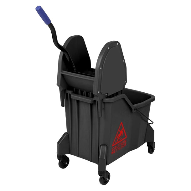 Jantex Two-Compartment Mop Bucket and Wringer Red 30Ltr