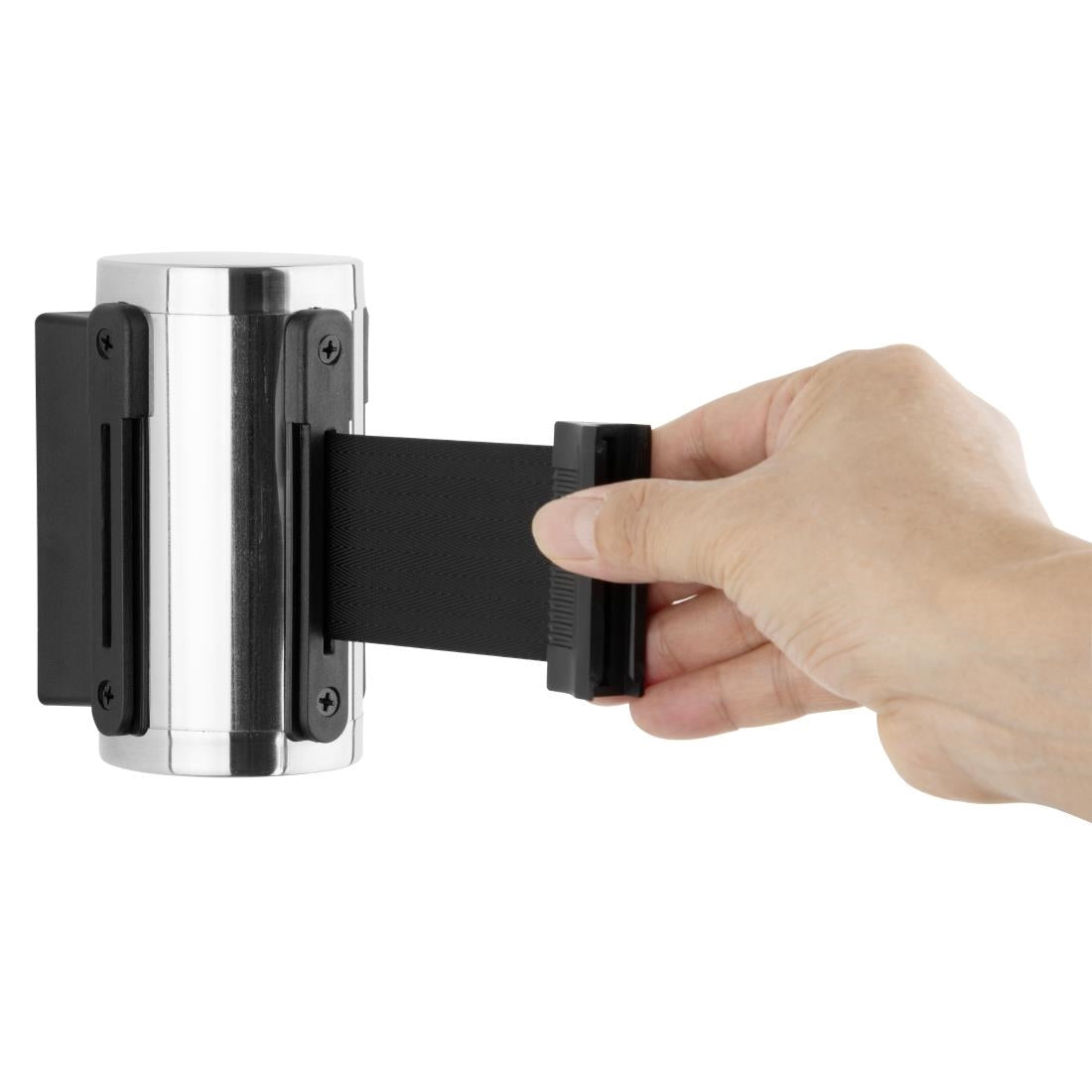 Bolero Wall Mounted Barrier Strap Black 3m