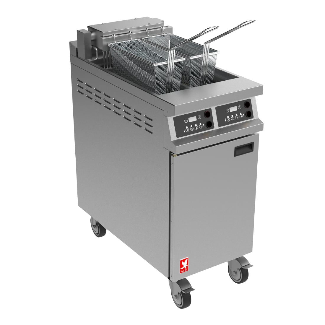 Falcon Dominator Plus Free Standing Electric Programmable Twin Filtration Angel Fryer on Castors E3845F2XP