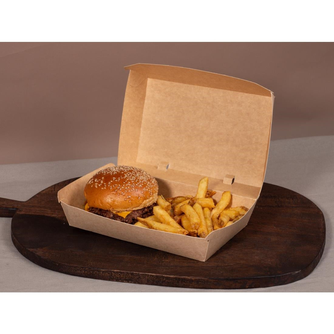 Notpla 7"x5" Clamshell Takeaway Boxes - Kraft (200 Pack)