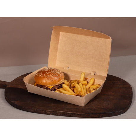 Notpla 7"x5" Clamshell Takeaway Boxes - Kraft (200 Pack)