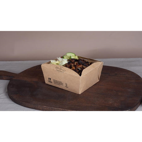 Notpla Clip & Close Food Boxes 800ml - Kraft (260 Pack)
