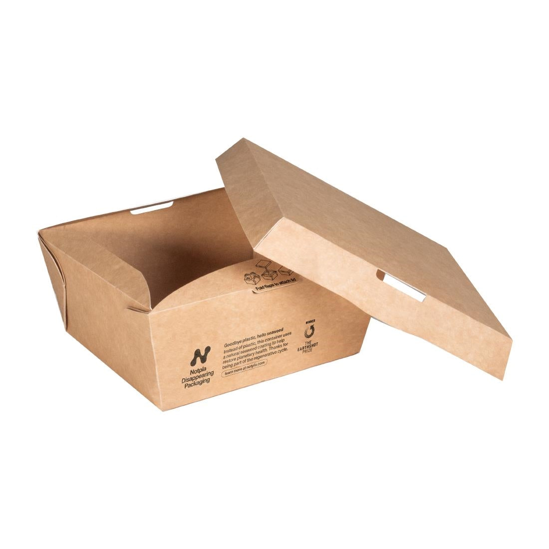 Notpla Clip & Close Food Boxes 800ml - Kraft (260 Pack)