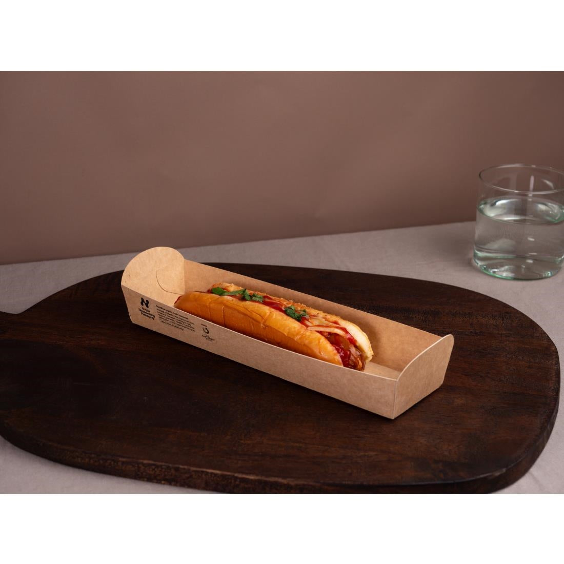 Notpla 10"x3" Hotdog Trays - Kraft (320 Pack)