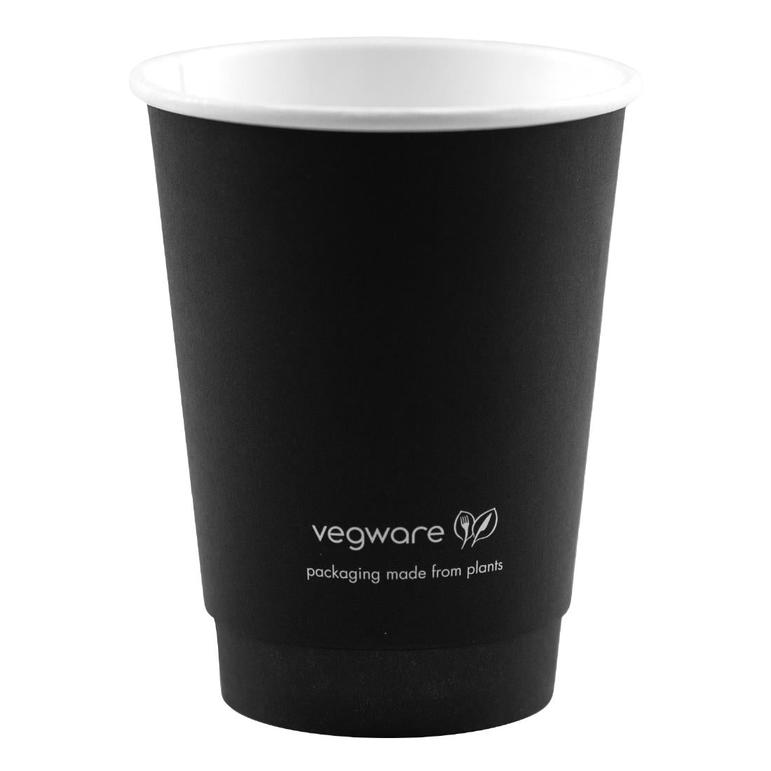 Vegware Double Wall Hot Cups Black 12oz (500 Pack)