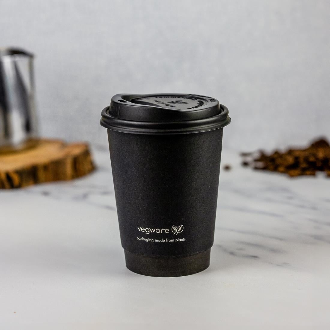 Vegware Double Wall Hot Cups Black 12oz (500 Pack)