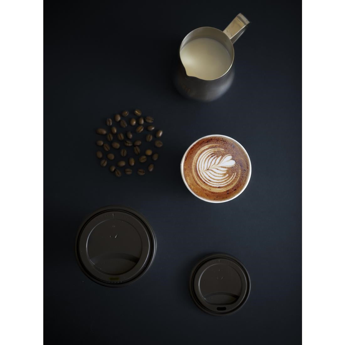 Vegware 89-Series CPLA Hot Cup Lids Black (1000 Pack)