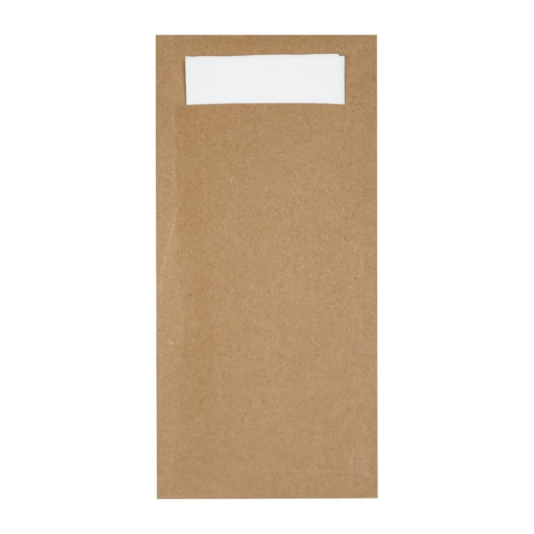 Fiesta Recyclable Paper Cutlery Pouches Kraft (250 Pack)