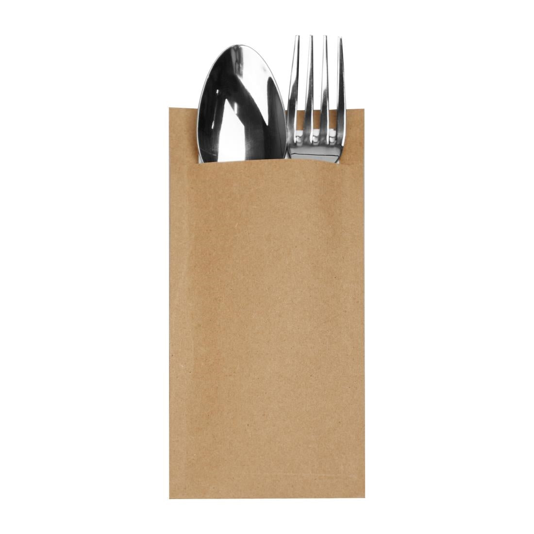 Fiesta Recyclable Paper Cutlery Pouches Kraft (250 Pack)