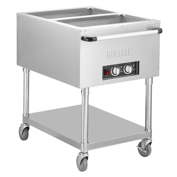 Buffalo Mobile Bain Marie Trolley 2x 1/1GN