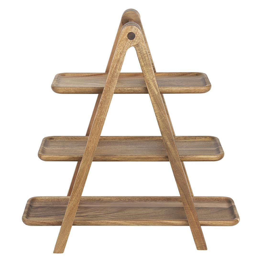 Olympia Acacia Wood 3-Tier Serving Trays with Display Stand