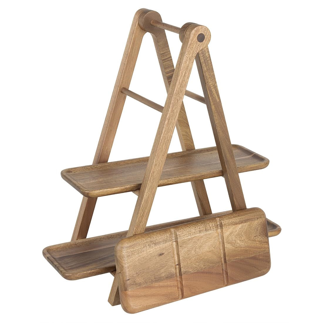 Olympia Acacia Wood 3-Tier Serving Trays with Display Stand