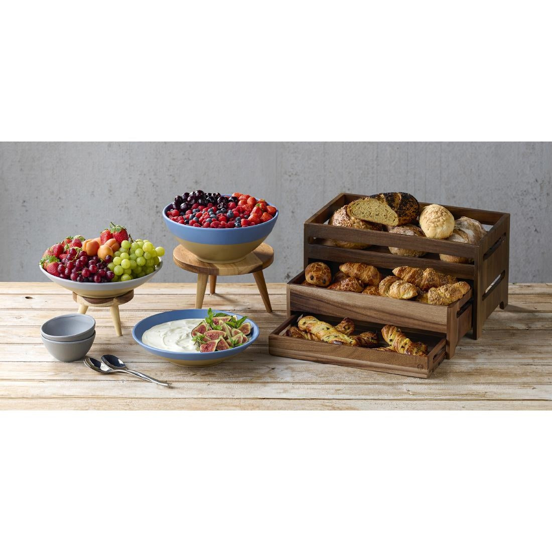 Churchill Emerge Melamine Oslo Blue Deep Serving Bowls 285mm (4 Pack)