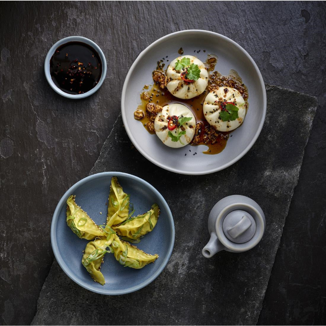 Churchill Emerge Melamine Oslo Blue Deep Serving Bowls 285mm (4 Pack)