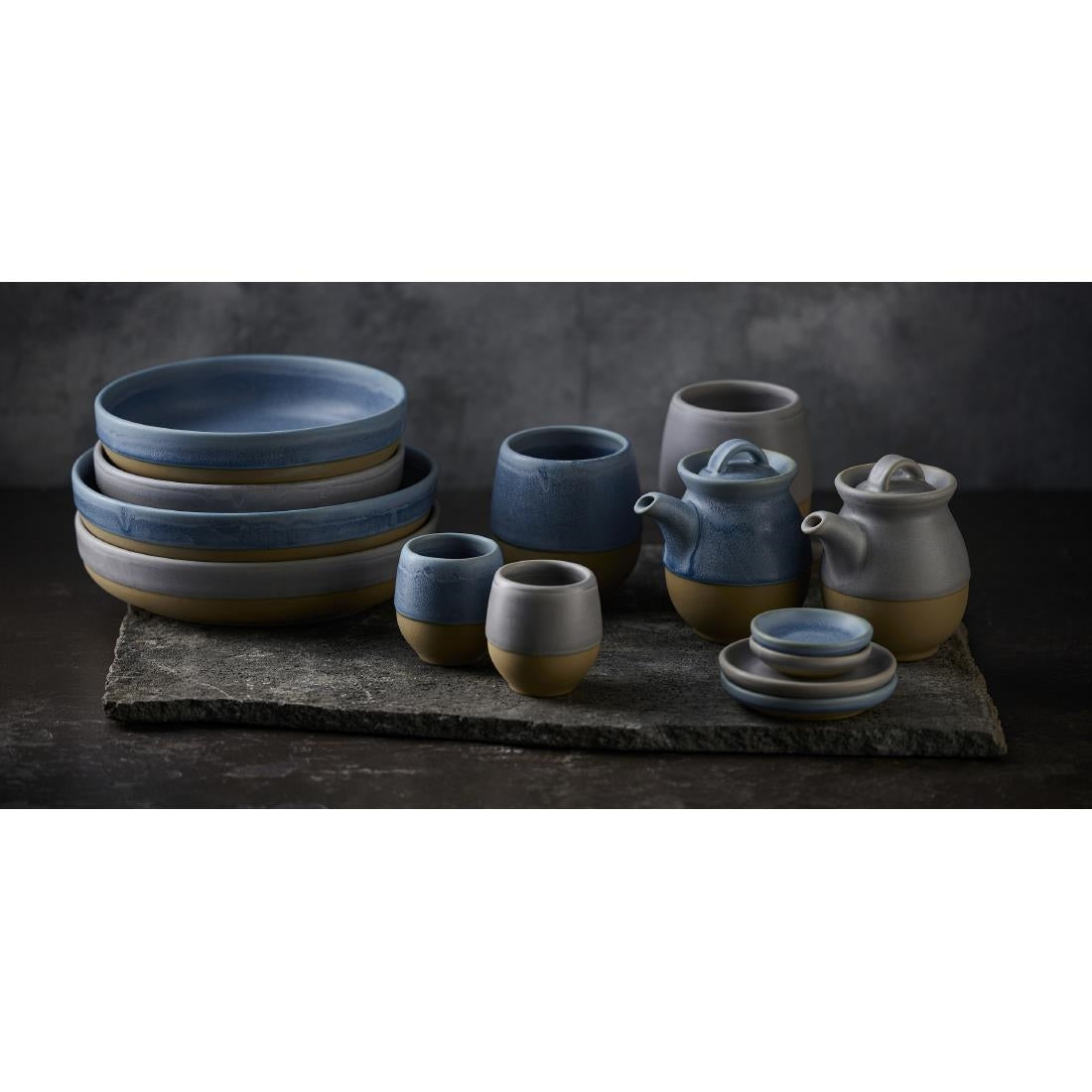 Churchill Emerge Melamine Oslo Blue Deep Serving Bowls 285mm (4 Pack)