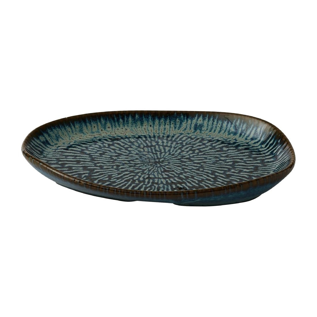 Churchill Envisage Cascade Sapphire Blue Natural Oblong Plates 260x200mm (6 Pack)