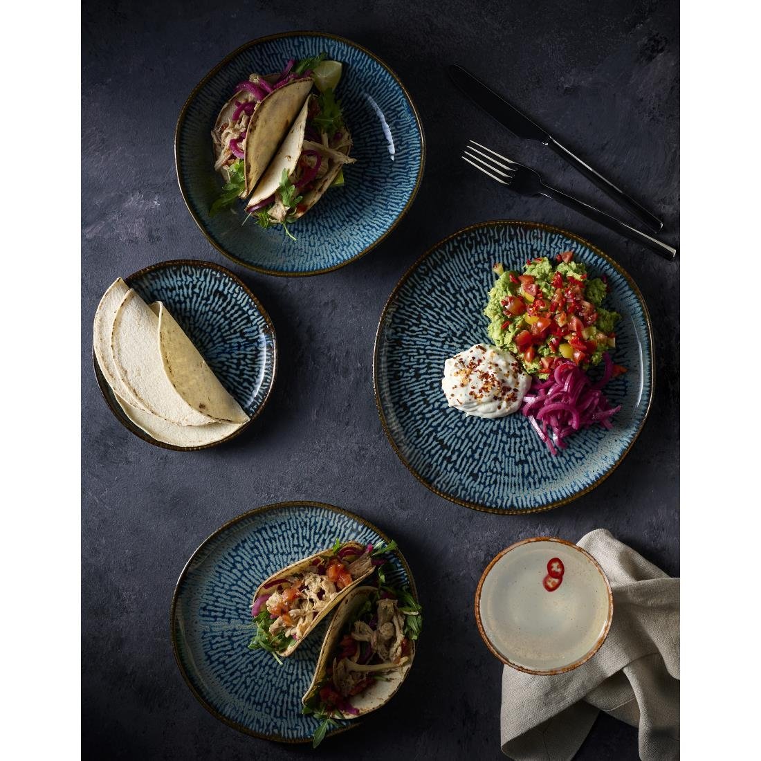 Churchill Envisage Cascade Sapphire Blue Natural Plates 215mm (6 Pack)