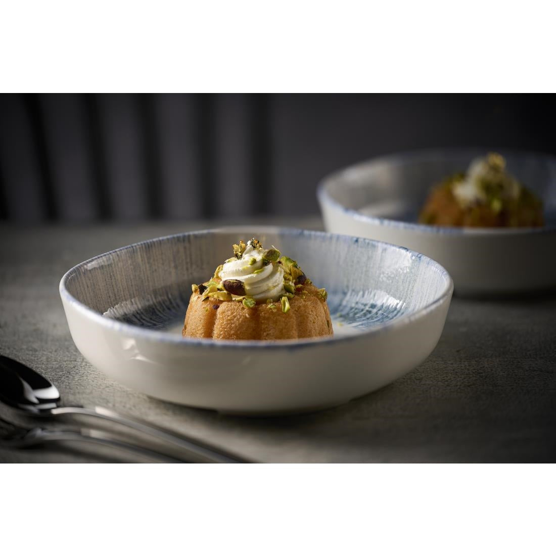 Churchill Lyra Blue Organic Walled Bowls 230mm (6 Pack)