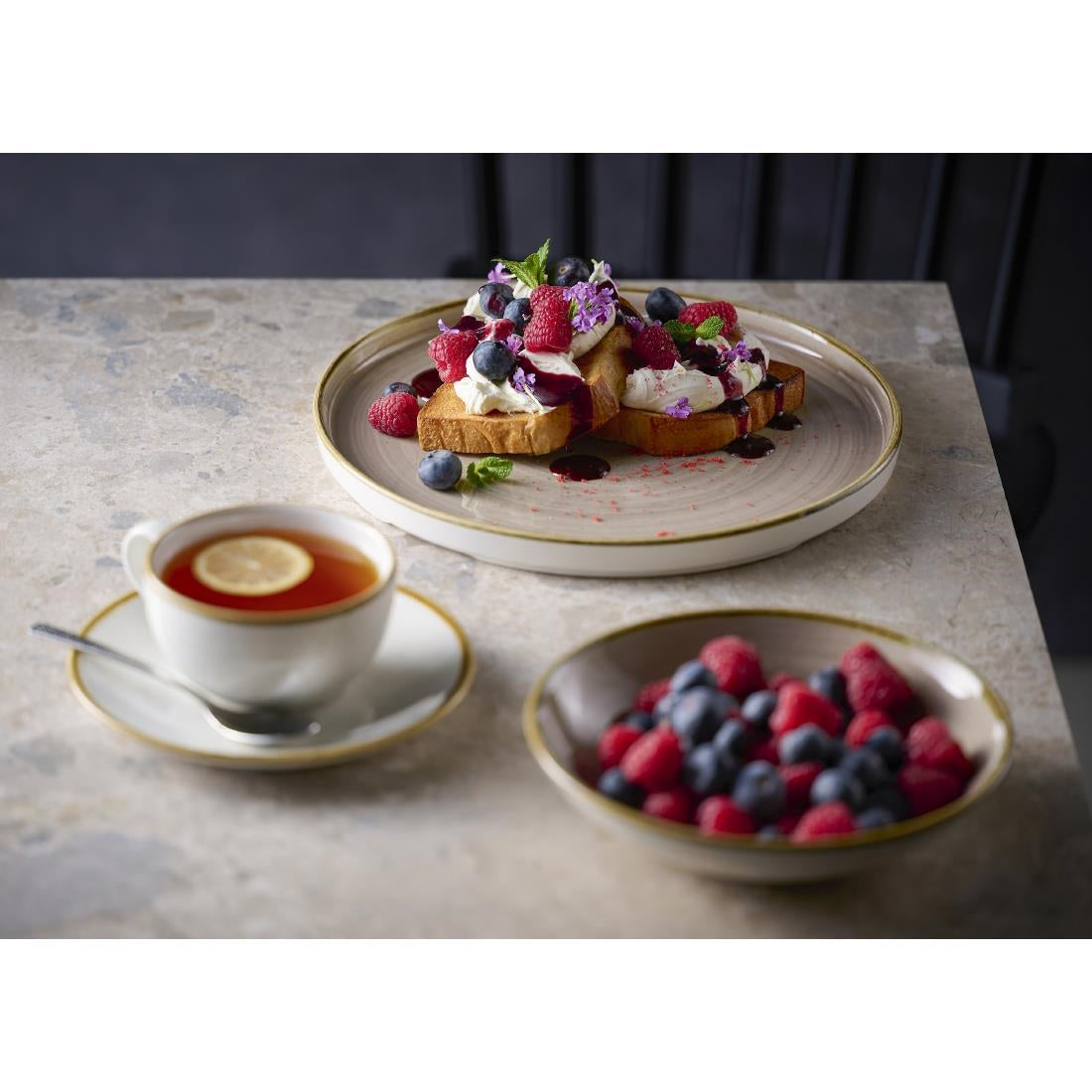 Churchill Stonecast Truffle Chef's Oblong Plates 352x187mm (6 Pack)