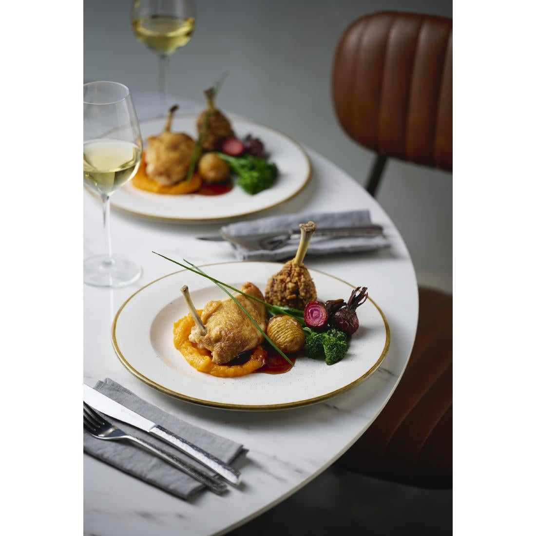 Churchill Stonecast Barley White Profile Plates 260mm (12 Pack)